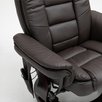 Modern 360 °   Fauteuil inclinable pivotant en cuir PU avec repose-pieds, meubles de salon réglables multi-positions