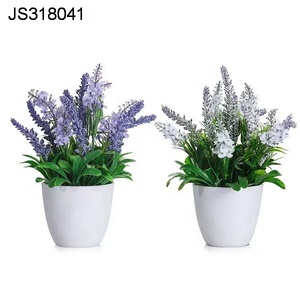 Maceta redonda <span class=keywords><strong>con</strong></span> flores de <span class=keywords><strong>lavanda</strong></span> de plástico Macetas para bonsái de interior o exterior - Product Image 1