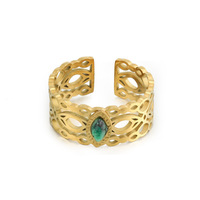 Anillos de mujer anello in oro con pietra turchese occidentale in acciaio inossidabile più venduto gioielli minimalisti da donna lotto misto