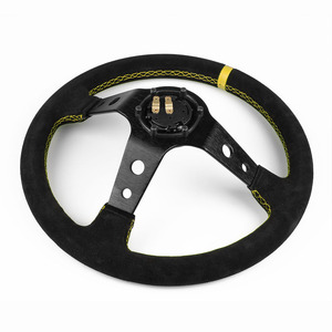 <b>Racing</b> Steering <b>Wheel</b> 35cm 3 Spokes Suede Grip For Car Modification Parts - Product Image 3