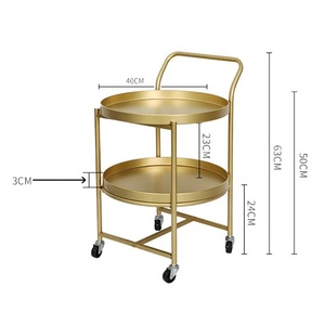 <span class=keywords><strong>Table</strong></span> <span class=keywords><strong>de</strong></span> chevet nordique <span class=keywords><strong>de</strong></span> salon, bout métallique, Set moderne <span class=keywords><strong>de</strong></span> chevet en or, thé, avec <span class=keywords><strong>roulettes</strong></span> mobiles - Product Image 3
