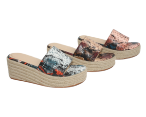 Sandales compensées gladiateur tendance pour femme, à bout ouvert, motif floral, léopard ou serpent, semelle épaisse, fermeture à boucle, amorti - Product Image 3