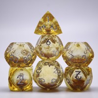 Dés en résine Flowsand à noyau liquide 18 mm, coupe diamant, lot en gros pour jeux de table DND RPG