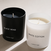 Vente en gros de bougies parfumées Oud de luxe personnalisées, huile essentielle végétale, étiquette privée, verre givré mat, décoration d'intérieur, coffret cadeau