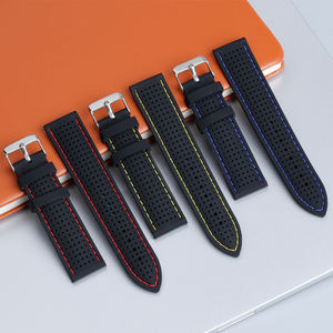 Correas de Reloj de Silicona <span class=keywords><strong>para</strong></span> Buceo de 20 mm y 22 mm, Correa de Reloj de Silicona Negra Impermeable y Transpirable <span class=keywords><strong>para</strong></span> Relojes Inteligentes Deportivos - Product Image 4