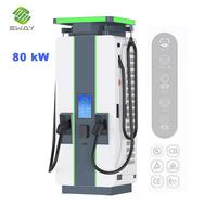 Nouvelle station de recharge pour voitures électriques 80 kW DC, double connecteur CCS2, station de recharge pour véhicules électriques à montage au sol, certifiée CE pour les parkings commerciaux