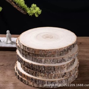 แผ่นไม้กลมสำหรับตกแต่ง งานฝีมือ DIY ตกแต่งบ้าน ขนาด 10 ซม. ลายวงแหวนธรรมชาติ - Product Image 1