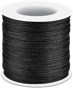 Cordón <span class=keywords><strong>de</strong></span> Macramé <span class=keywords><strong>de</strong></span> 0.8mm con Recubrimiento Negro <span class=keywords><strong>de</strong></span> 65m para Nudos Chinos, Pulseras, Collares, Campanas <span class=keywords><strong>de</strong></span> Viento, <span class=keywords><strong>Persianas</strong></span>, Joyería, Prendas y Zapatos - Product Image 1