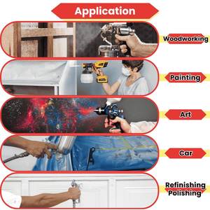 1000C มืออาชีพ C. ปืนพ่นสีหัวฉีดลมสแตนเลสสำหรับตกแต่งเฟอร์นิเจอร์ - Product Image 3
