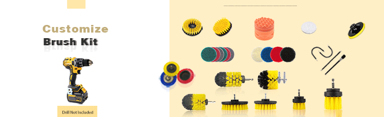 Car Cleaning Detailed Drill Scrubber Brushes With 2.5" Tapered Brush