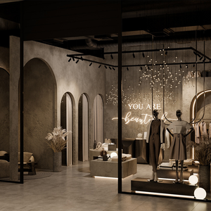 Estante de ropa de material nuevo personalizado, exhibición de tienda de ropa, soporte de pared, vitrina de ropa para mujer - Product Image 5