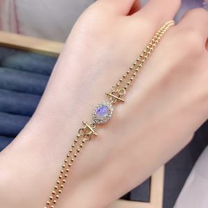 Bracciale di lusso Vintage 925 in argento Sterling naturale opale Design regalo perfetto per le donne - Product Image 1