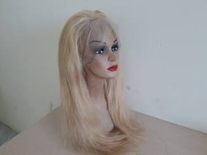 Venta al por mayor Super doble dibujado birmano rizado frente de encaje Glueless pelucas de cabello humano - Product Image 6