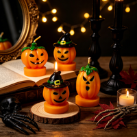 Großhandel Handgefertigte Umweltfreundliche Paraffin-Kürbisförmige Kerzen CE-Zertifiziert für Heimdekoration Geburtstage Halloween