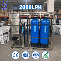 Système d'osmose inverse clé en main pour l'eau potable des écoles et des hôpitaux, 2000 LPH, 2 T/H, équipement commercial de purification d'eau, cadre en acier inoxydable SS304