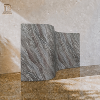 Panneau de pierre flexible gris ardoise texturé 3D ultra-mince et pliable pour revêtement mural MCM léger pour façade extérieure et intérieure de centre commercial