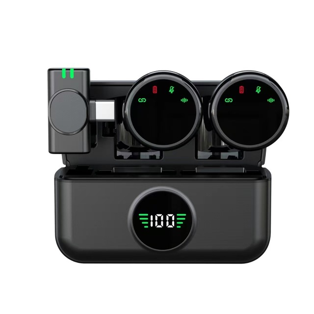 New Button Magnetic Wireless Lavalier Microphone Outdoor Live Streaming Video Recording Noise Reduction Wireless Mic