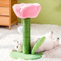 Jouet interactif à succès, arbre à grimper en sisal en forme de tulipe avec boule en peluche, griffoir pour chat