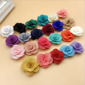 Artificial Mini Silk Rosettes Fabric Flowers Heads Making Handmade Satin Ribbon Roses DIY Craft For Wedding Decoration