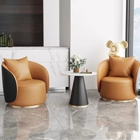 Sillón de Cuero Moderno de Alta Gama en Oferta, Estilo Lujoso para Negociaciones, Recepción, Sala de Estar, Hotel, Salón de Belleza, Oficina en Casa, Centro Comercial, 360 Grados