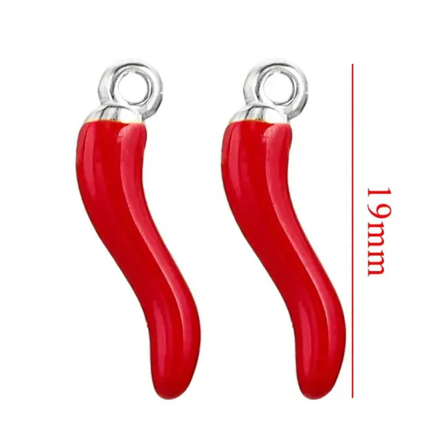 Yiwu Aceon Stainless Steel Jewelry Making DIY Your Design Italy Charm Popular Red Enamel Chili Pepper Horn Charm