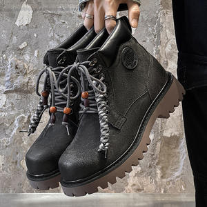 Chaussures pour hommes, bottes mi-mollet <span class=keywords><strong>d</strong></span>écontractées jaunes de style britannique, nouvelle collection <span class=keywords><strong>hiver</strong></span> 2025, chaussures de travail augmentant la taille - Product Image 5