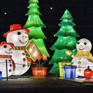 Chilong 2025 Linterna Irregular de Estilo Étnico Grande para Exhibición en Centros Comerciales, con Forma de Muñeco de Nieve Navideño, Iluminación Festiva - Product Image 4