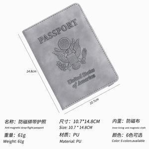 <strong>Customized</strong> Logo Travel Leather Personalized Passport Holder Wallet for <strong>United</strong> States Design USA Passport Cover - Product Image 6
