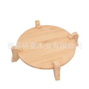 Support rond en bambou pour plantes d'intérieur, balcon, exposition de plantes succulentes, minimaliste, moderne, écologique, base de pot à poser au sol - Product Image 1