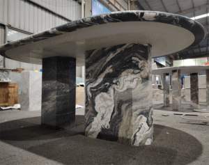 SH STONE, diseño de lujo, muebles de comedor de piedra Natural, mesa de comedor de mármol de cuarcita italiana <span class=keywords><strong>Aquarella</strong></span> ovalada Nórdica - Product Image 6