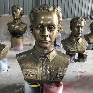 Statua in bronzo in fibra di vetro resina artigianato produttori personalizzati busto in bronzo figure decorazione parco all'aperto cartone animato