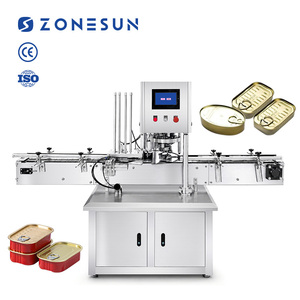 เครื่องปิดฝากระป๋องโลหะทรงสี่เหลี่ยมและวงรีอัตโนมัติ ZONESUN ZS-AFK350 พร้อมระบบเซอร์โวสำหรับบรรจุภัณฑ์อาหาร - Product Image 1