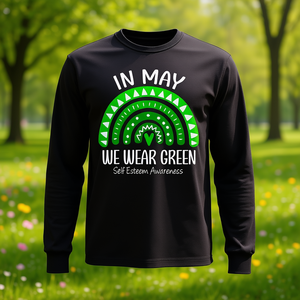 En mayo usamos camisetas verdes de manga larga para la concienciación sobre el autoestima - Product Image 3