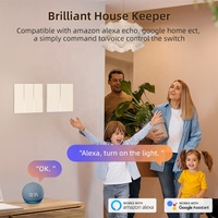 AVATTO TS60 Wifi ZTS60 Zigbee Tuya Wifi Norme UE Smart Life Commutateur Mural Intelligent avec Contrôle par Application Tuya et Lumière Ambiante pour Maison Connectée
