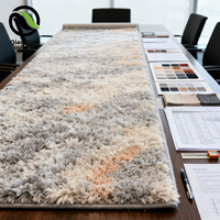 QIANQIAO Hochfloriger Teppich 5x8ft, Hochfloriger Polyester-Teppich, Anti-Shedding, Extra Dick, Luxuriöser Moderner Wohnzimmerteppich, Fabrikfertigung