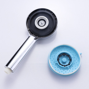 Cabezal de ducha portátil ajustable, redondo, de plástico, diseño moderno, con soporte colgante de un nivel para uso en el baño del hogar - Product Image 4