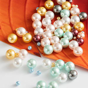 High Quality 3/4/6/8/10mm Round Crystal Imitation <strong>Pearls</strong> , Wholesale Straight Hole Loose Glass <strong>Pearl</strong> <strong>Bead</strong> for Necklace - Product Image 2