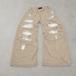 Pantalon de jogging en coton épais 420 g/m² avec logo personnalisé imprimé, effet vieilli, délavé, style vintage, coupe large, pour homme - Product Image 3