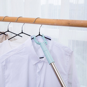 Telescopic <b>Clothes</b> Drying <b>Rack</b> Aluminum Rod Handle Balcony Use Clothing Drying Fork - Product Image 1
