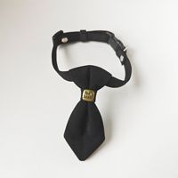 Collier élégant pour chat avec cravate noire ou grise, réglable, mignon, en polyester doux, pour chatons, chats et petits chiens