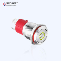 Interrupteur à poussoir momentané automobile 10A haute intensité 19mm avec signe d'alimentation rouge pour équipement solaire