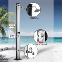 Ensemble de douche solaire d'extérieur avec robinet de sol vertical de style haut de gamme pour jardin et plage