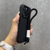 Coque de téléphone magnétique populaire avec cordon pour iPhone 11 12 13 14 15 17 Pro Max, étui en silicone, coque arrière de protection pour téléphone portable