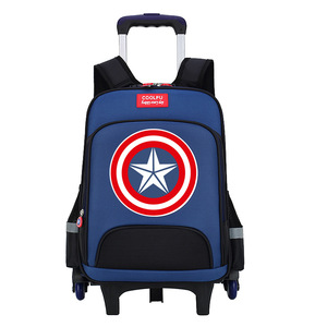 <strong>America</strong> Detachable Dual-purpose Drawbar Schoolbag Roller Bag Spinner Suitcase Luggage <strong>Captain</strong> Children's <strong>Backpack</strong> Trolly Bag - Product Image 5