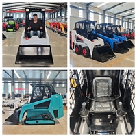 Minicargadora Compacta con Cabina, Motor Diésel Euro 5, Capacidad de 490 kg, Tracción en las 4 Ruedas, Cargadora Hidráulica para Construcción Agrícola