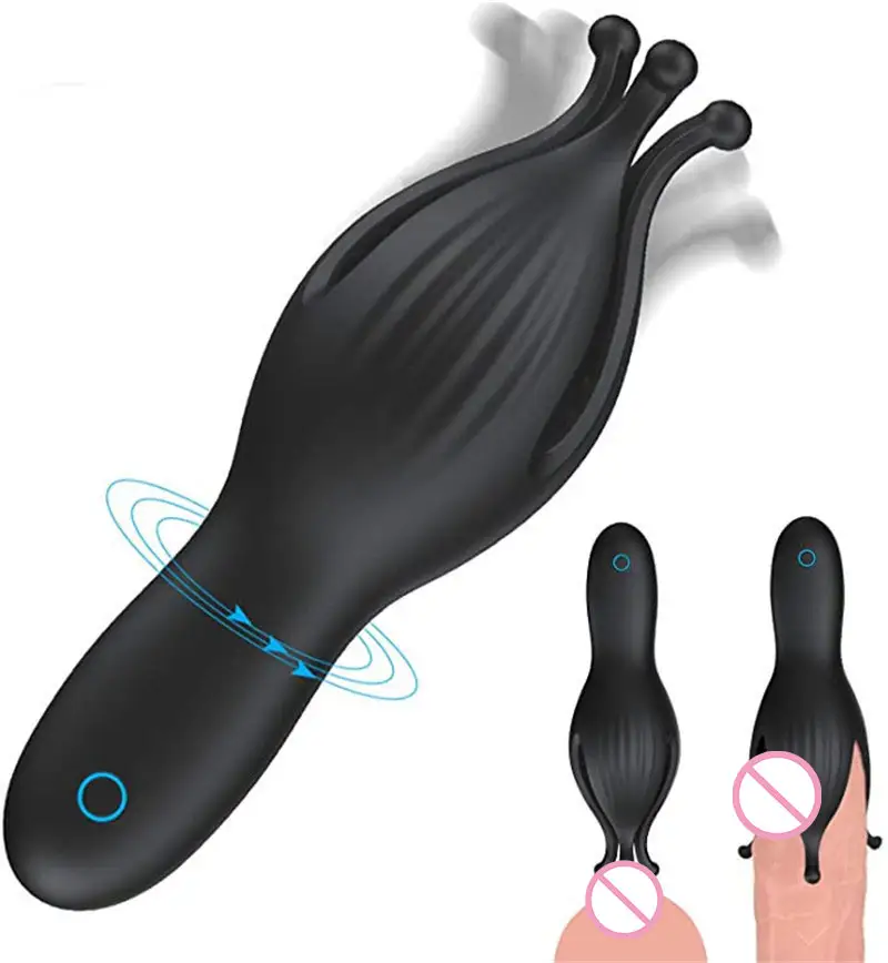 Male Masturbator Penis Vibrator Stimulate Glans Vibrating Massager Stamina Trainer Sex Toy for Men