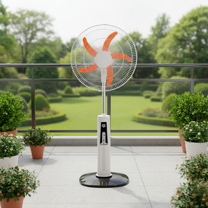 Solar Fan Remote Control Brushless Motor 12W Battery USB Type C Charging Multi-Speed Energy Efficient Solar Power Direct - Product Image 1
