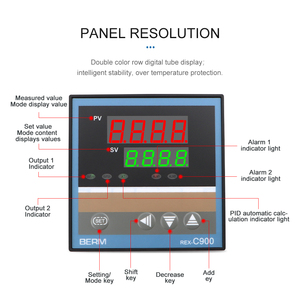REX-C900 Hiển Thị Kỹ Thuật Số Thông Minh Tự Động Điều Chỉnh Nhiệt <span class=keywords><strong>PID</strong></span> Điều Khiển Nhiệt Độ Lò Nhiệt - Product Image 3
