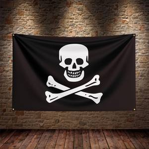 Bandera Pirata de Barbanegra Edward Teach de 3x5 Pies, Personalizada de Fábrica Swil, Impresión Digital en Poliéster para Decoración - Product Image 4