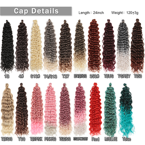 Capelli Ricci Stile Hawaii 24 Pollici, Trecce Crochet <span class=keywords><strong>Ocean</strong></span> Wave, Estensioni per Capelli Sintetiche in Fibra ad Alta Temperatura - Product Image 1